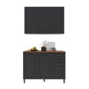Ver imagem 2 de Conjunto de Cozinha Modulada 2 Peças Bari em MDF Chumbo