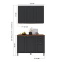 Ver imagem 3 de Conjunto de Cozinha Modulada 2 Peças Bari em MDF Chumbo