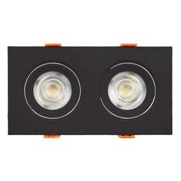 Spot Led Duplo 2x 5w 6500k Preto - Llum Cor Branco 110v/220v - 1