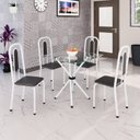 Ver imagem 1 de Conjunto Sala de Jantar com 4 Cadeiras Lívia Branco/Preto