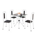 Ver imagem 2 de Conjunto Sala de Jantar com 4 Cadeiras Lívia Branco/Preto