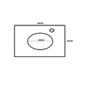 Ver imagem 3 de GABINETE COM CUBA DE VIDRO CHAPEU 10MM BRANCA COM TAMPO 50CM MARMORE BRANCO MAIS TORNEIRA PRETA