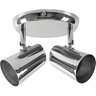 Spot Duplo 2 Luzes com Canopla Sobrepor Direcionável Cromado Prata New Short E27 Llumm Bronzearte - 1