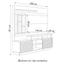 Ver imagem 4 de Estante Painel para Tv 60 Pol com Led 200cm Dora L06 Nature/off White - Mpozenato