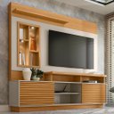 Ver imagem 1 de Estante Painel para Tv 60 Pol com Led 200cm Dora L06 Nature/off White - Mpozenato