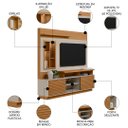 Ver imagem 3 de Estante Painel para Tv 60 Pol com Led 200cm Dora L06 Nature/off White - Mpozenato