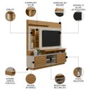 Ver imagem 3 de Estante Painel para Tv 60 Pol com Led 200cm Dora L06 Nature/off White - Mpozenato