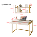 Ver imagem 3 de Kit Home Office Escrivaninha Industrial com Gaveta e Prateleira 100% Mdf Premium e Aço