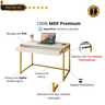 Kit Home Office Escrivaninha Industrial com Gaveta e Prateleira 100% Mdf Premium e Aço - 2