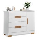 Ver imagem 2 de Cômoda Sapateira 4 Gavetas 1 Porta Brescia em MDF Branco