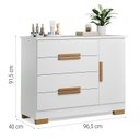 Ver imagem 3 de Cômoda Sapateira 4 Gavetas 1 Porta Brescia em MDF Branco