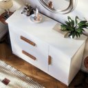 Ver imagem 6 de Cômoda Sapateira 4 Gavetas 1 Porta Brescia em MDF Branco
