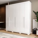 Ver imagem 1 de Guarda-Roupa Casal 6 Portas 199cm Willow Espresso Móveis Branco