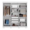 Ver imagem 3 de Guarda-Roupa Casal 6 Portas 199cm Willow Espresso Móveis Branco