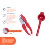 Kit abridor de lata espremedor de limão 2 pç vermelho– Oikos - 3
