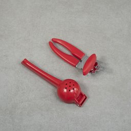 Kit abridor de lata espremedor de limão 2 pç vermelho– Oikos - 5