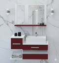 Ver imagem 3 de Kit Gabinete Mdf para Banheiro com Cuba e Espelheira 65cm:branco/vermelho