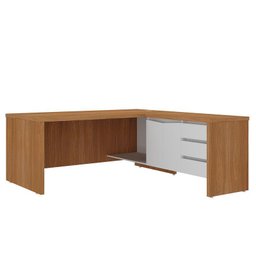 Conjunto Escritório Freijó/branco: Mesa Chefia 6300 + Balcão 6288 - 5