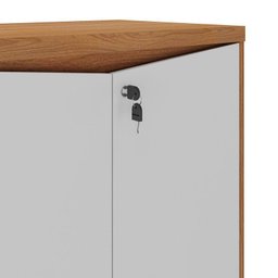 Conjunto Escritório Freijó/branco: Mesa Chefia 6300 + Balcão 6288 - 6