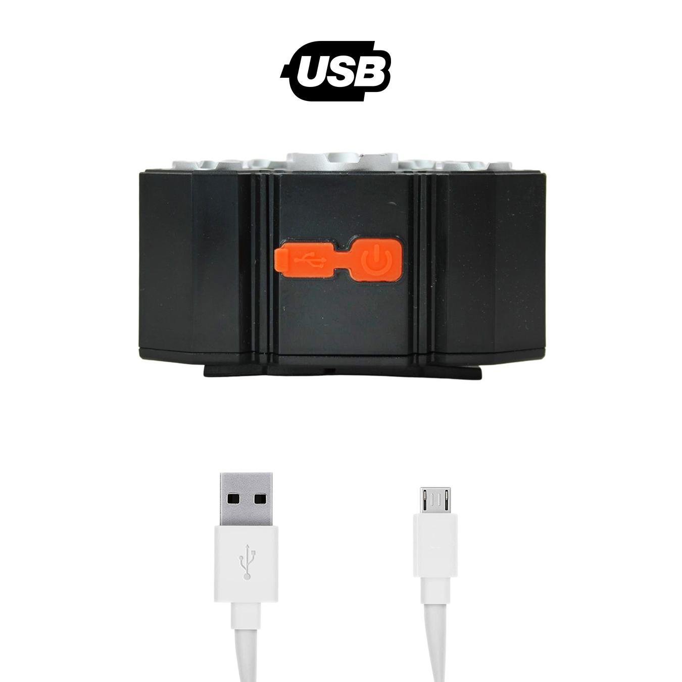 Lanterna de Cabeça 5 Led Usb Recarregável de Longo Alcance - 3