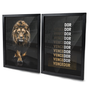 Ver imagem 1 de Quadros Leão Vencedor Moldura e Vidro