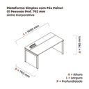 Ver imagem 3 de Escrivaninha Mesa Escritório PSCPP140 140cm Industrial Nogueira Casablanca e Grafito Bege