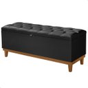 Ver imagem 1 de Recamier Baú Dubai Corino Preto Queen 1,50m Estofado Base Madeira