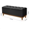 Recamier Baú Dubai Corino Preto Queen 1,50m Estofado Base Madeira - 7
