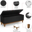 Ver imagem 6 de Recamier Baú Dubai Corino Preto Queen 1,50m Estofado Base Madeira