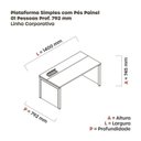 Ver imagem 3 de Escrivaninha Mesa Escritório PSCPP140 140cm Industrial Walnut e Grafito Marrom