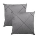 Ver imagem 1 de Kit 2 Capas para Almofada Drapeada em Veludo Quadrada Cinza Claro