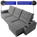 Ver imagem 6 de Sofá Retrátil e Reclinável 3,95m Arena com Molas Ensacadas e Carregador USB-C Boucle Cinza Escuro