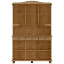 Ver imagem 3 de Armário de Cozinha Rústico com Cristaleira 5 Portas 3 Gavetas Lazuli F06 Freijó - Lyam Decor