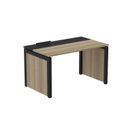 Ver imagem 1 de Escrivaninha Mesa Escritório PSCPP140 140cm Industrial Noce Naturalle e Preto Marrom/Marromle