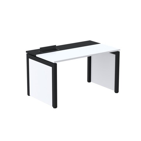 Escrivaninha Mesa Escritório PSCPP140 140cm Industrial Branco e Preto
