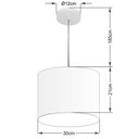 Ver imagem 2 de Lustre Pendente Cilíndrico Vivare Md-4054 Cúpula em Tecido 30x21cm - Bivolt - Linho Bege - Bivolt