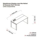 Ver imagem 3 de Escrivaninha Mesa Escritório PSCPP140 140cm Industrial Cinza e Grafito