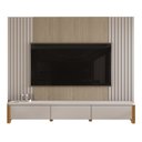 Ver imagem 2 de Rack Monaco com Painel Sierra para TV até 84 Polegadas 3 Gavetas Ripado MDF/MDP Pés em Madeira