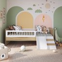 Ver imagem 3 de Cama Montessoriana de Solteiro com Escada e Escorrega Affetto Marrom/Aveiro Oak com Branco