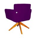 Ver imagem 4 de Poltrona Decorativa com Base Giratória de Madeira Quarto Isabella Veludo Roxo - Lm Decor