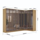 Ver imagem 3 de Guarda-Roupa Módulo 6 Portas + Canto + Módulo 2 Portas Ravi Reflecta Marrom/Olmo Italiano
