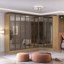 Ver imagem 1 de Guarda-roupa Módulo 6 Portas + Canto + Módulo 2 Portas Ravi Reflecta