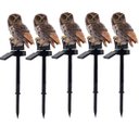 Ver imagem 1 de Luminaria Coruja Solar Kit 5 Uni Iluminaçao Led Decoraçao Rua Quintal Varanda Jardim Enfeite Escutur