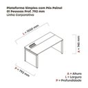Ver imagem 3 de Escrivaninha Mesa Escritório PSCPP150 150cm Industrial Walnut e Grafito Marrom