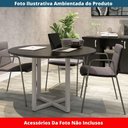 Ver imagem 2 de Mesa de Reunião Redonda P25 Pandin 110 Cm (largura) Tampo Mdp Preto Pé Aço Tubular Cinza