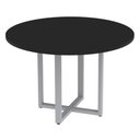 Ver imagem 1 de Mesa de Reunião Redonda P25 Pandin 110 Cm (largura) Tampo Mdp Preto Pé Aço Tubular Cinza