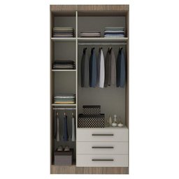 Guarda Roupa Modulado 3 Portas 277 Slim Areia/Jequitiba - Eucamóveis - 5