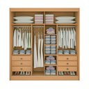 Ver imagem 4 de Guarda-roupa Casal 2 Portas 6 Gavetas 100% Mdf Hawai Ripado