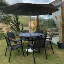 Ver imagem 2 de Kit Mesa de Jardim 1,20m Alumínio + 4 Cadeiras Área Externa