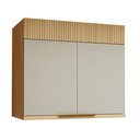 Ver imagem 3 de Armário Aéreo 2 Porta 80cm 100% MDF Realeza Premium Bege/Carvalho/Greige